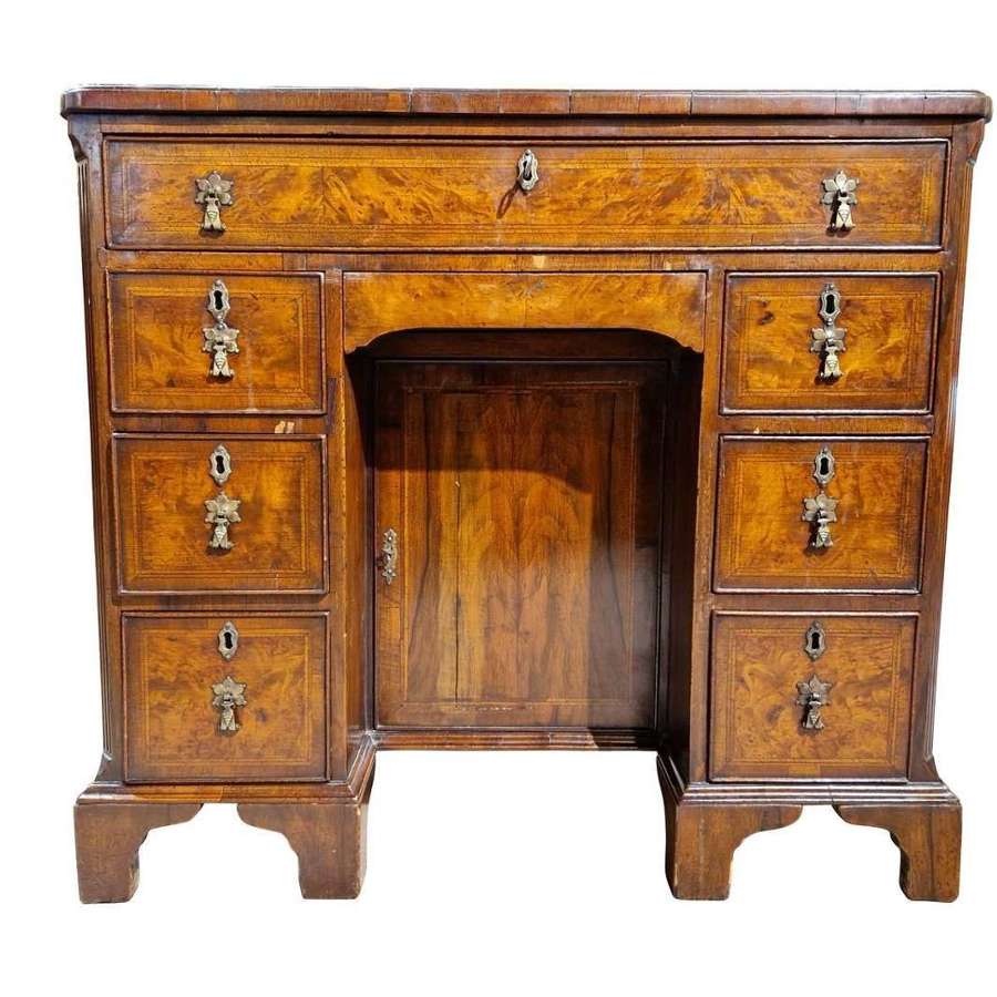 Queen Anne Style Walnut Kneehole Desk c.1890