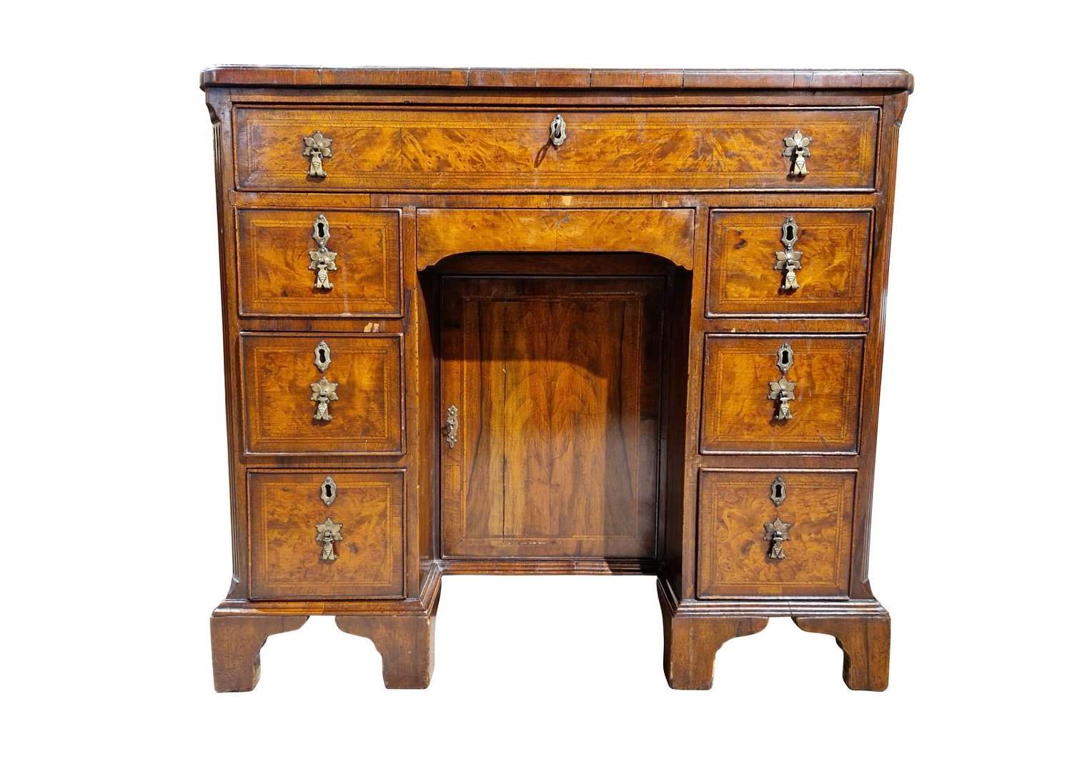 Queen Anne Style Walnut Kneehole Desk c.1890